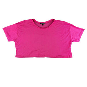 Electrica Pink Sheer Crop Short Sleeve Top Shirt See Through T-Shirt Size MEDIUM